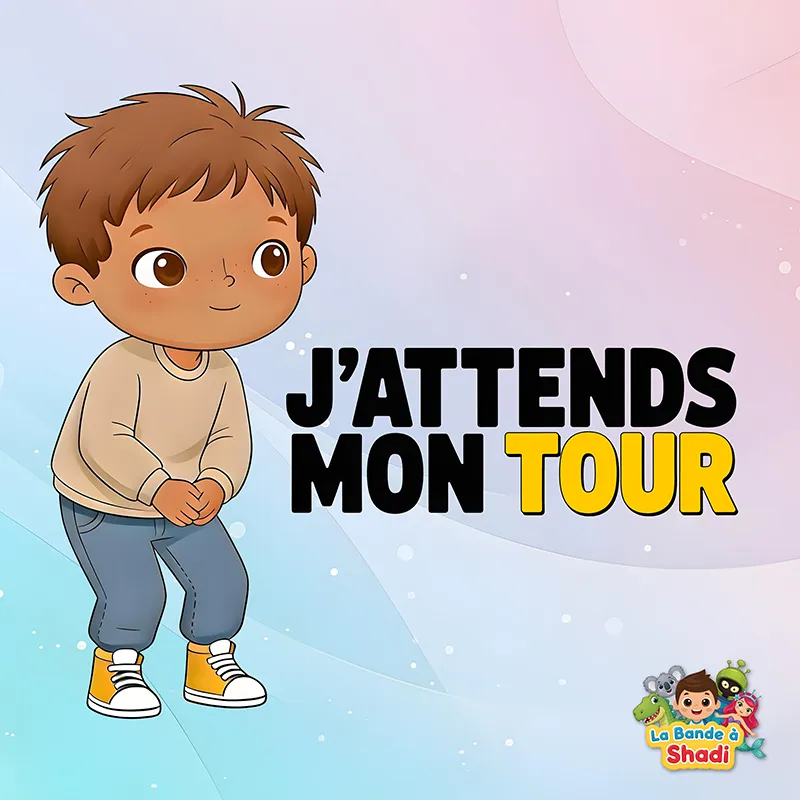 Pochette single de la chanson "J'attends mon tour" de La bande à Shadi