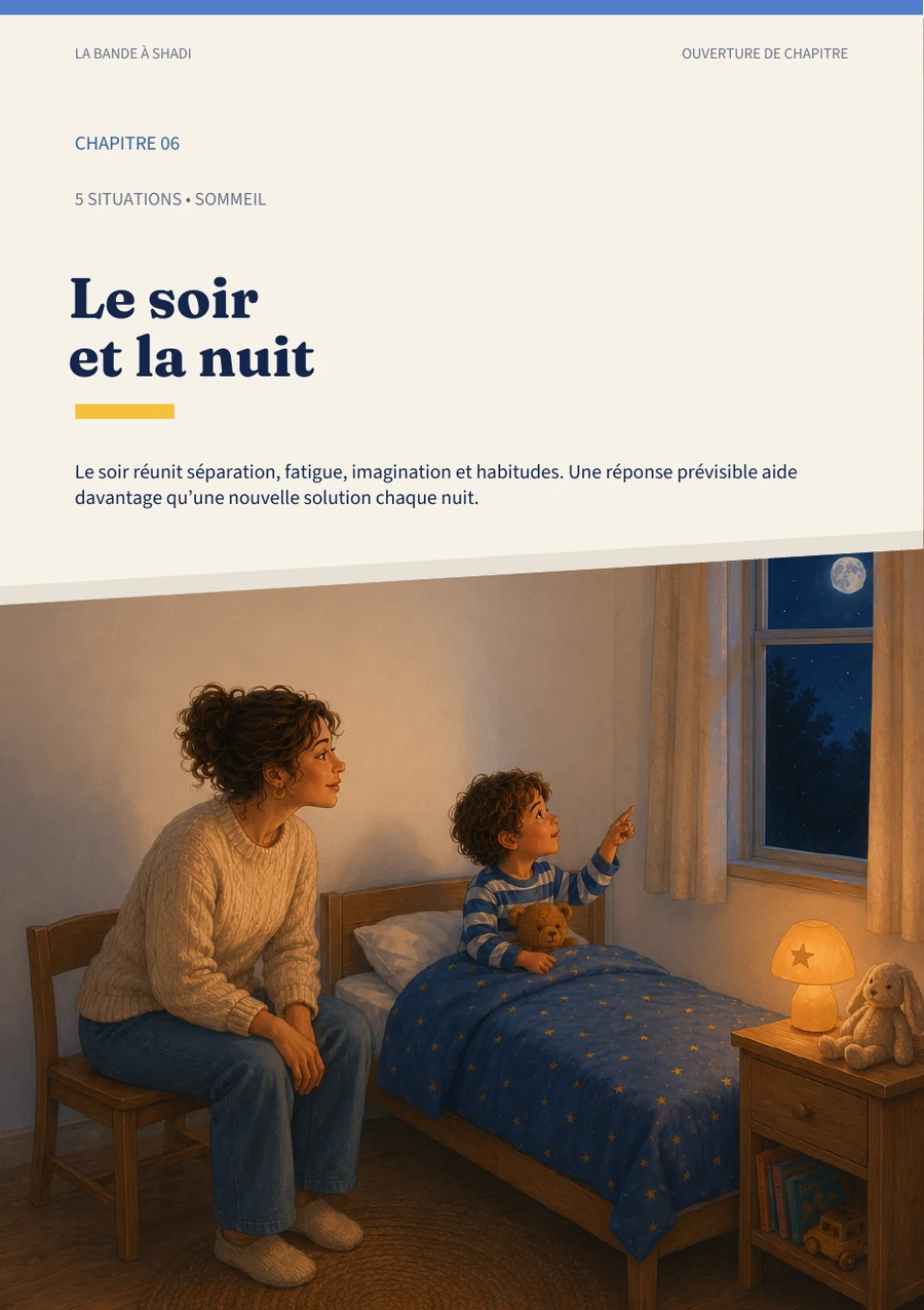 Ouverture illustrée du chapitre Le soir et la nuit du guide Quand ça coince