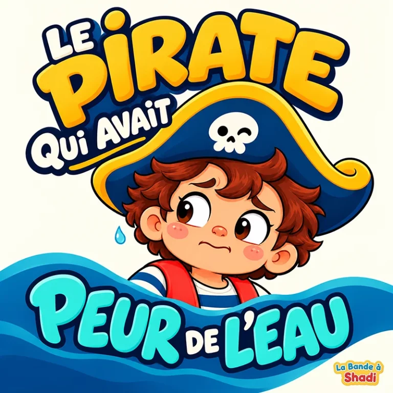 Pochette du Remix Le pirate qui avait peur de l’eau : un petit pirate inquiet entouré de vagues